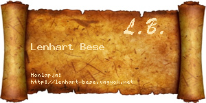 Lenhart Bese névjegykártya